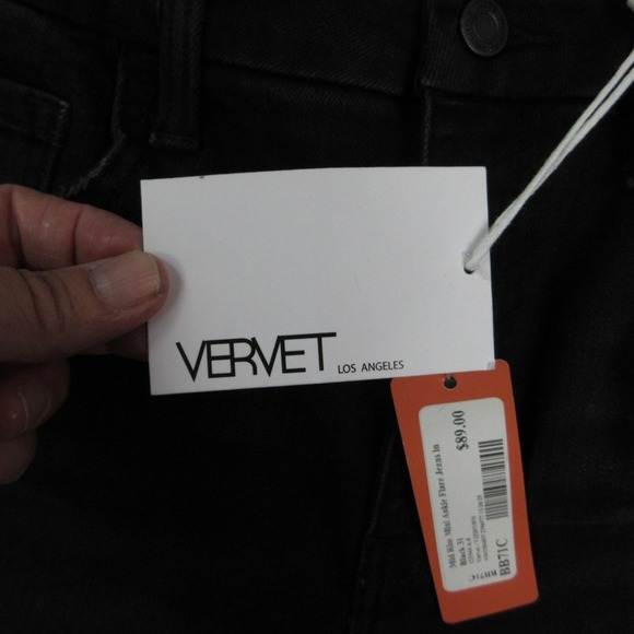 VERVET Jeans Womens 31 Black Bella High Rise Flare Frayed Hem 30x27* V2520N NWT - Picture 9 of 16